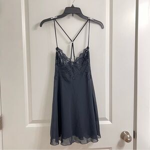 Vintage 90s Victoria’s Secret Lace Trim Charmeuse Chemise Night Slip